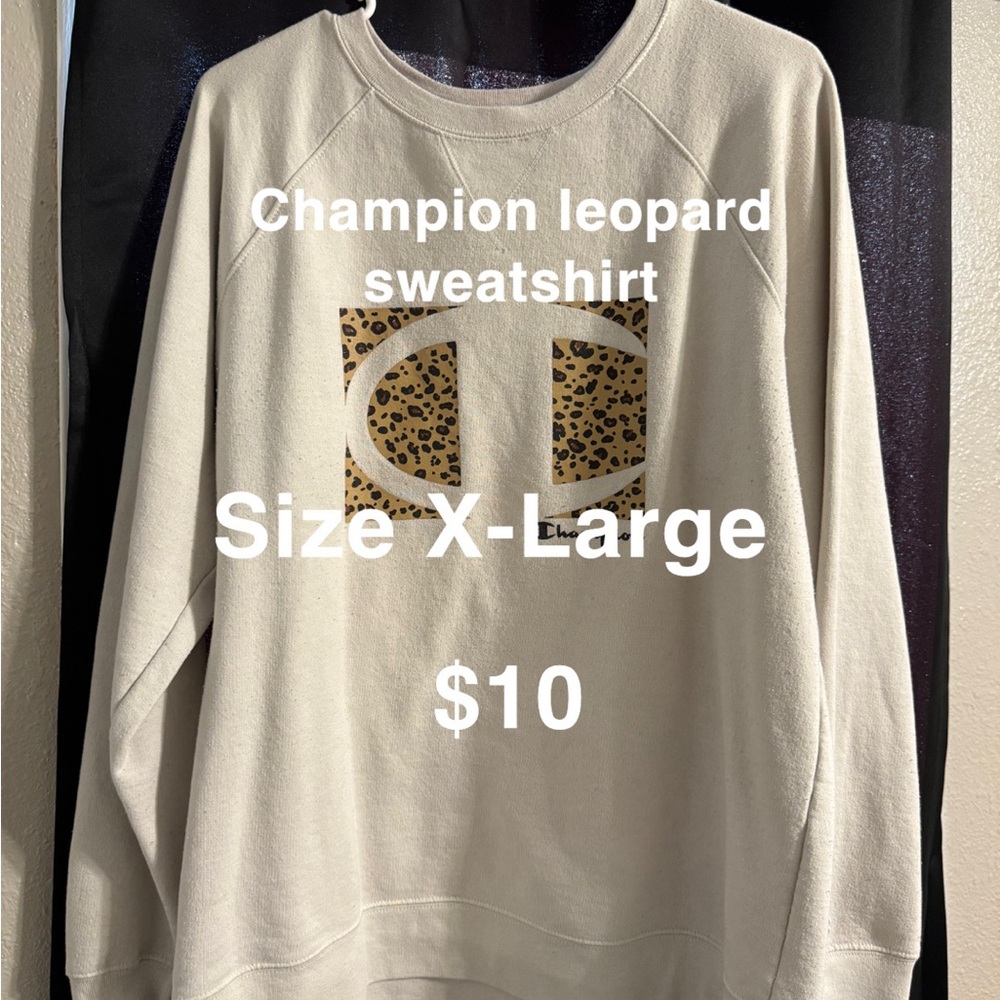 Champion Cream Leopard Sweatshirt